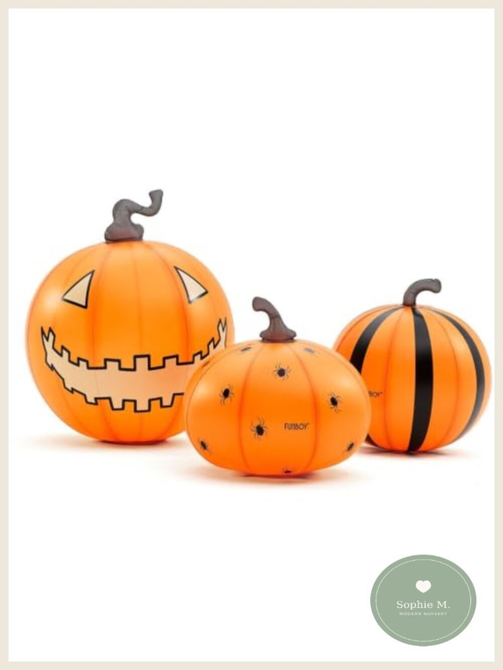 3-Piece Inflatable Light-Up Halloween Pumpkin Set Cordless LED Yard Decor